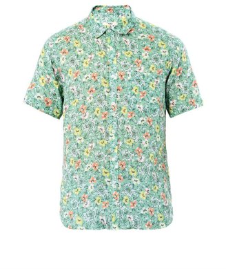 YMC Floral-print linen shirt