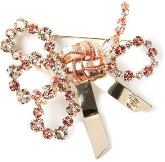 DSquared 1090 DSQUARED2 embellished bow brooch