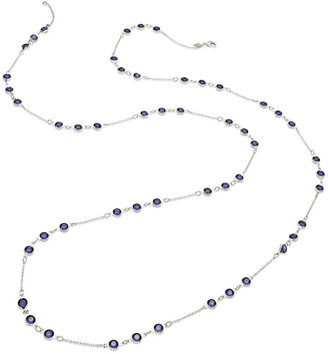 ABS by Allen Schwartz Necklace, Silver-Tone Faceted Purple Stone Strand Necklace