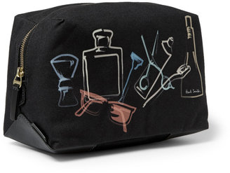 Paul Smith Leather-Trimmed Printed Canvas Washbag