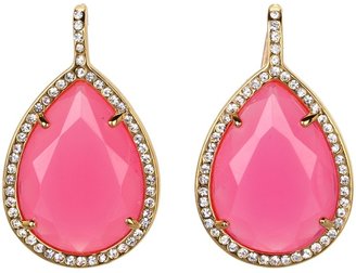 Juicy Couture Pave Teardrop Drop Earrings (Raspberry) - Jewelry