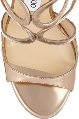 Jimmy Choo Lang mirrored-leather sandals