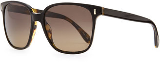 Oliver Peoples Marmont Plastic Polarized Sunglasses, Black/Tortoise