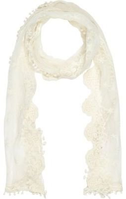 River Island Girls cream lace embroidered scarf