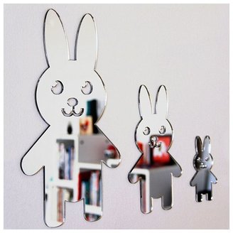 Scoops Design Rabbits Shatterproof Mirrors (Set of 3)
