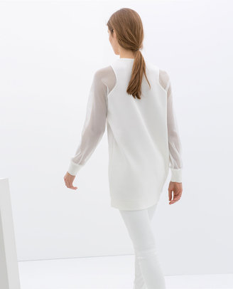 Zara 29489 Dress With Mesh Sleeve