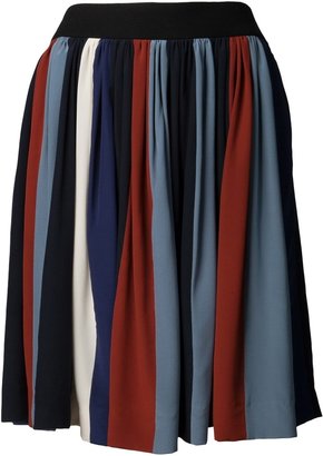 Chloé striped plisse skirt