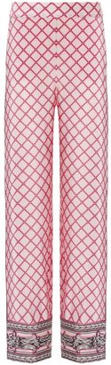 Mantu Pink Printed Silk Trousers