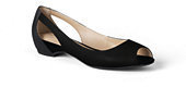 Classic Women's Blaine Open Toe Flat Shoes-Black,7