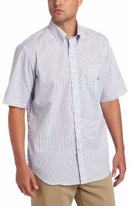 Nautica Men's Short Sleeve Poplin Plaid Shirt