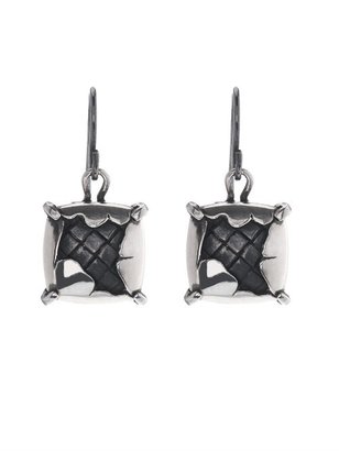 Bottega Veneta Intrecciato oxidised silver drop earrings