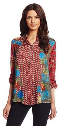 Johnny Was Women's Saydie Red Button-Down Shirt