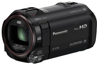 Panasonic HC-V750 black camcorder, 1080p FHD, 20x optical zoom, 3" lcd,  Wi-Fi, NFC