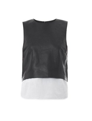 Theory Hodall leather top
