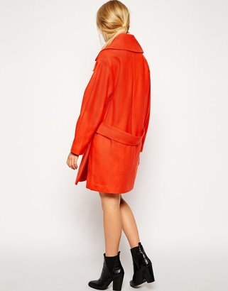 ASOS COLLECTION Double Breasted Coat With Split Hem