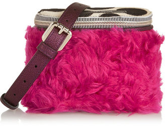 House of Holland The It Bag calf hair, shearling and metallic leather shoulder bag