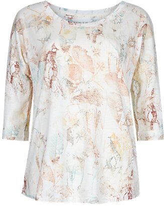 Marks and Spencer Indigo Collection Pure Cotton Fauna Print T-Shirt