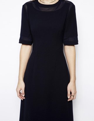 Whistles Gwen Dress with Sheer Panel