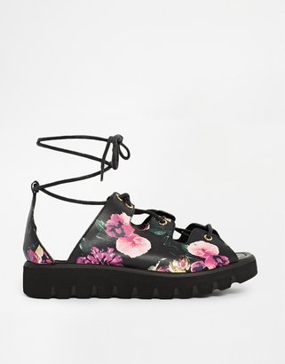 ASOS FLAT OUT Lace Up Flat Sandals