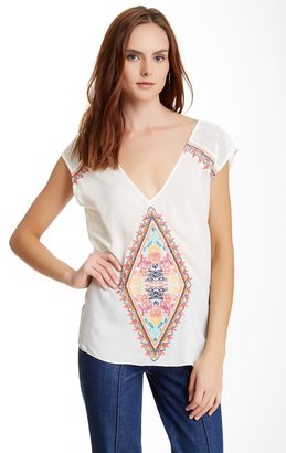Tracy Reese Embroidered V-Neck Tank