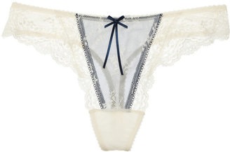 Elle Macpherson Intimates Dentelle lace and stretch-mesh thong