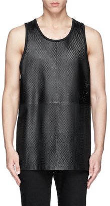 Perforated leather tank top