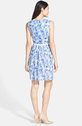 Ivy & Blu Belted Print Cotton Voile Fit & Flare Dress
