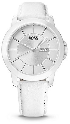 HUGO BOSS 1512905  White Leather Strap Quartz Watch - Assorted Pre-Pack