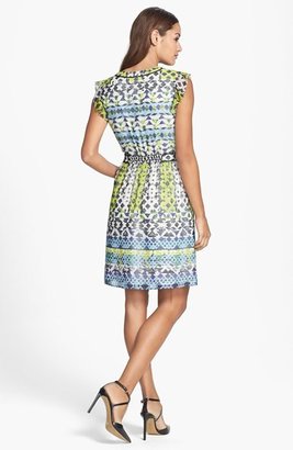 Jessica Simpson Print Chiffon Fit & Flare Dress