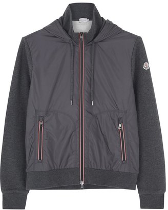 Moncler Charcoal hooded cotton jacket