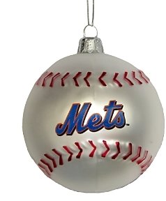 Kurt Adler New York Mets Glass Baseball Ornament