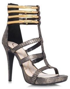 Jessica Simpson Gold Cendini high heel occasion shoes