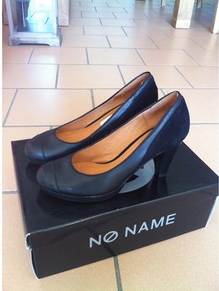 No Name Black Leather Heels