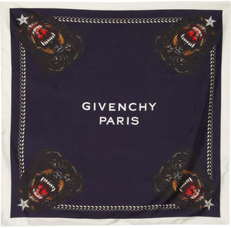 Givenchy Rottweiler printed silk-twill scarf