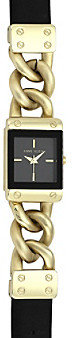 Anne Klein Link and Leather Strap Watch *
