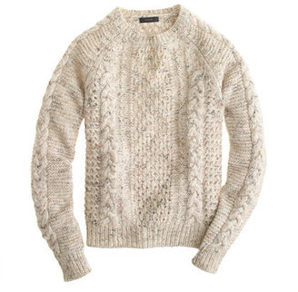 J.Crew Mohair pointelle cable sweater