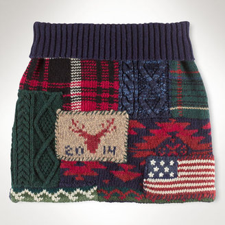 Ralph Lauren Cotton-Wool Patchwork Skirt