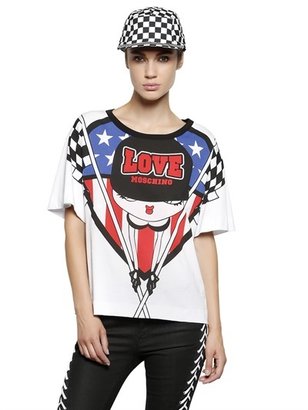 Love Moschino American Heart Printed Cotton T-Shirt