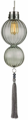 Heathfield & Co Medina Pendant Lamp 2 Ball Opal Jade Nickel