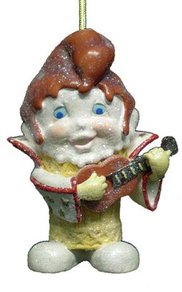 Kurt Adler 4" Guitar Player Rock n' Roll Guy Ice Cream Cone Christmas Ornament #W5383