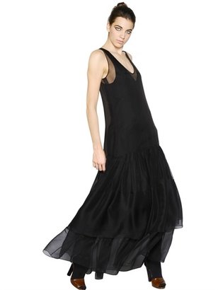 Sonia Rykiel Sleeveless Layered Silk Long Dress