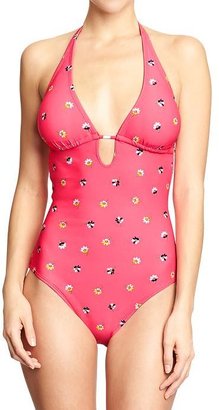 Old Navy Women's Floral-Print Keyhole Swimsuits