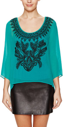 Plenty by Tracy Reese Chiffon Embroidered Top