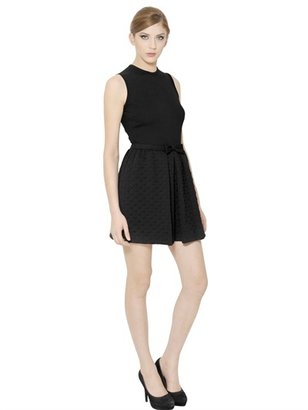 RED Valentino 3d Polka Dot Double Jersey Bow Dress