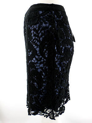 Forever 21 NWT Black Lace Mini Skirt Blue Satin Lining Sizes S M L