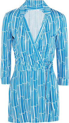 Diane von Furstenberg Celeste printed silk-jersey wrap playsuit