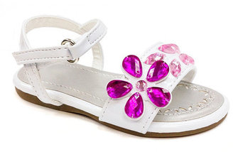Laura Ashley Jeweled Flower Sandal (Toddler)