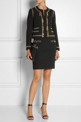 Moschino Chain-trimmed crepe jacket