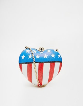 Love Moschino American Flag Clutch Bag
