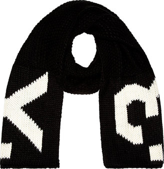 Y-3 Black & Cream Heavy-Knit Logo Sweater